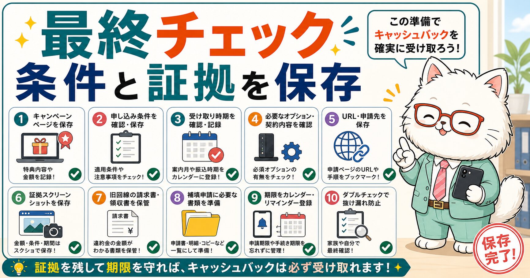 auひかり申し込み前の最終チェックを説明する要約画像