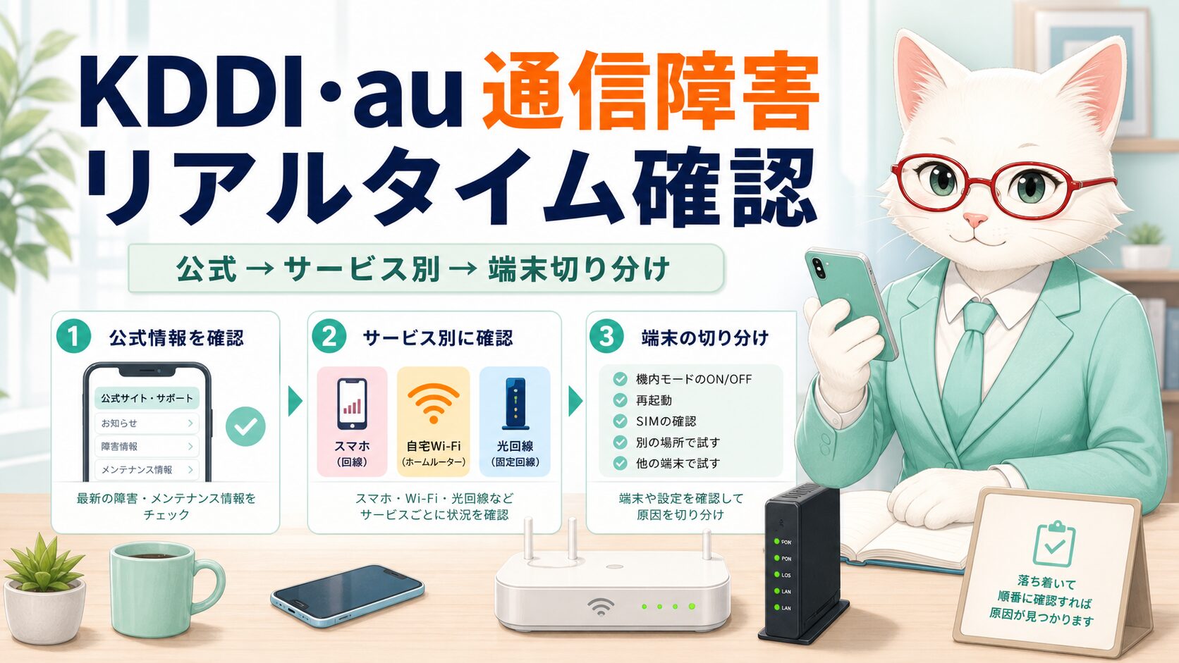 KDDI・au通信障害リアルタイム確認 アイキャッチ
