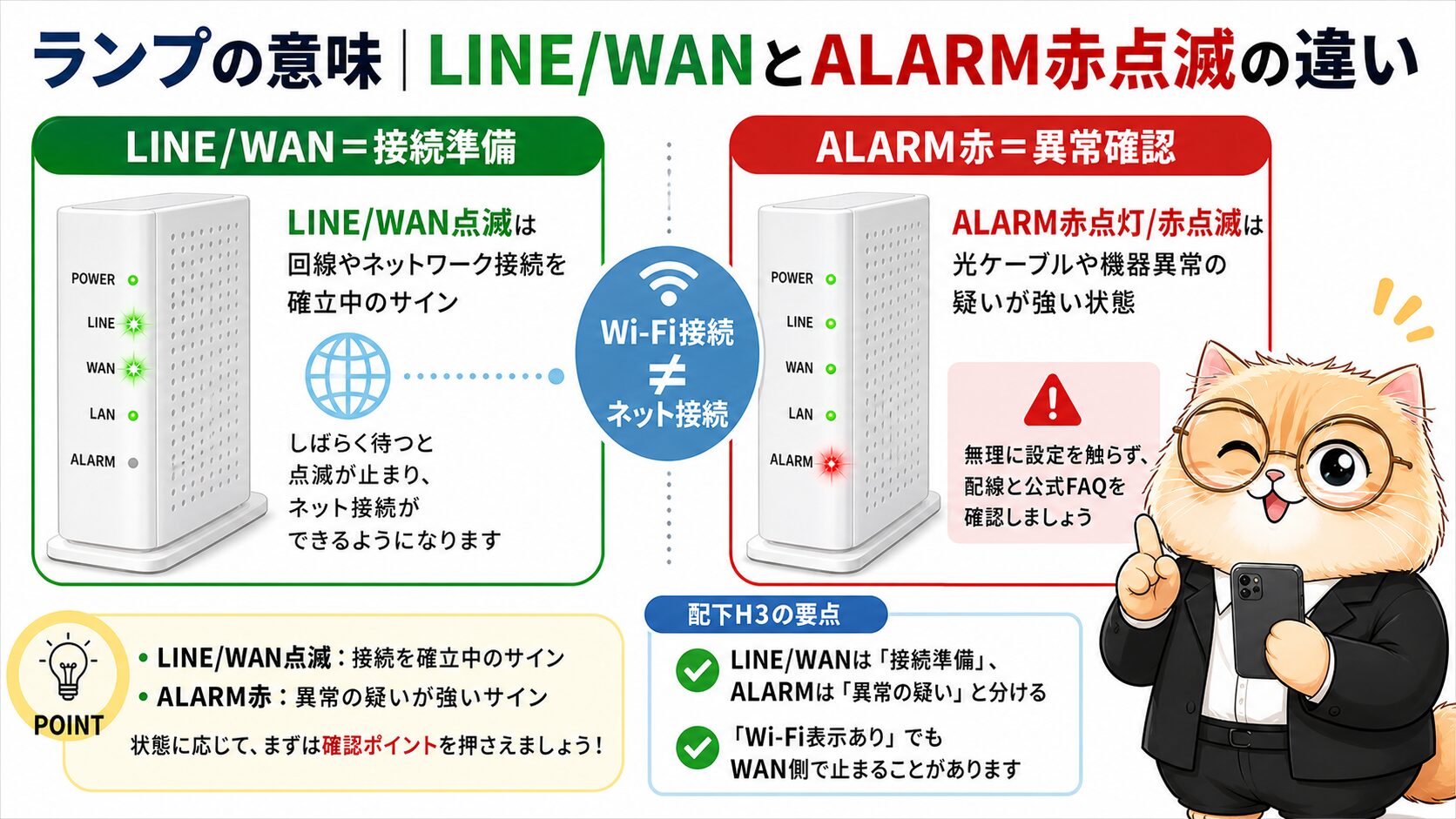 NURO光のLINE/WANランプ点滅対処法 H2要約画像 02