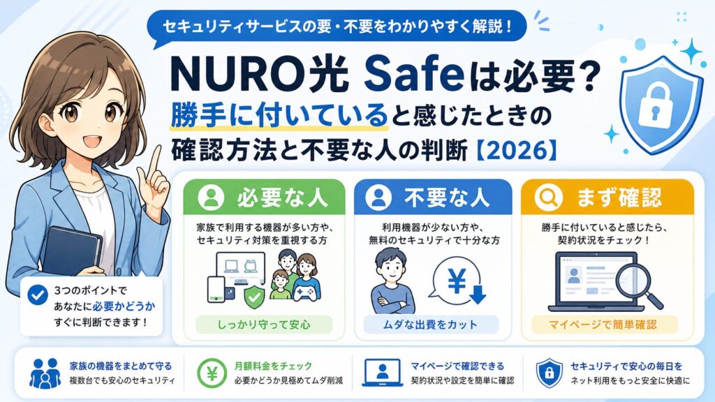 NURO 光 Safeが必要な人、不要な人、まず確認する項目を整理したアイキャッチ