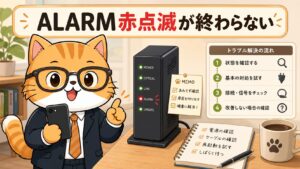 NURO光のALARM赤点滅が終わらない時の確認手順