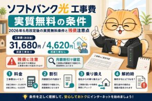 ソフトバンク光の工事費無料条件を料金と割引で確認する