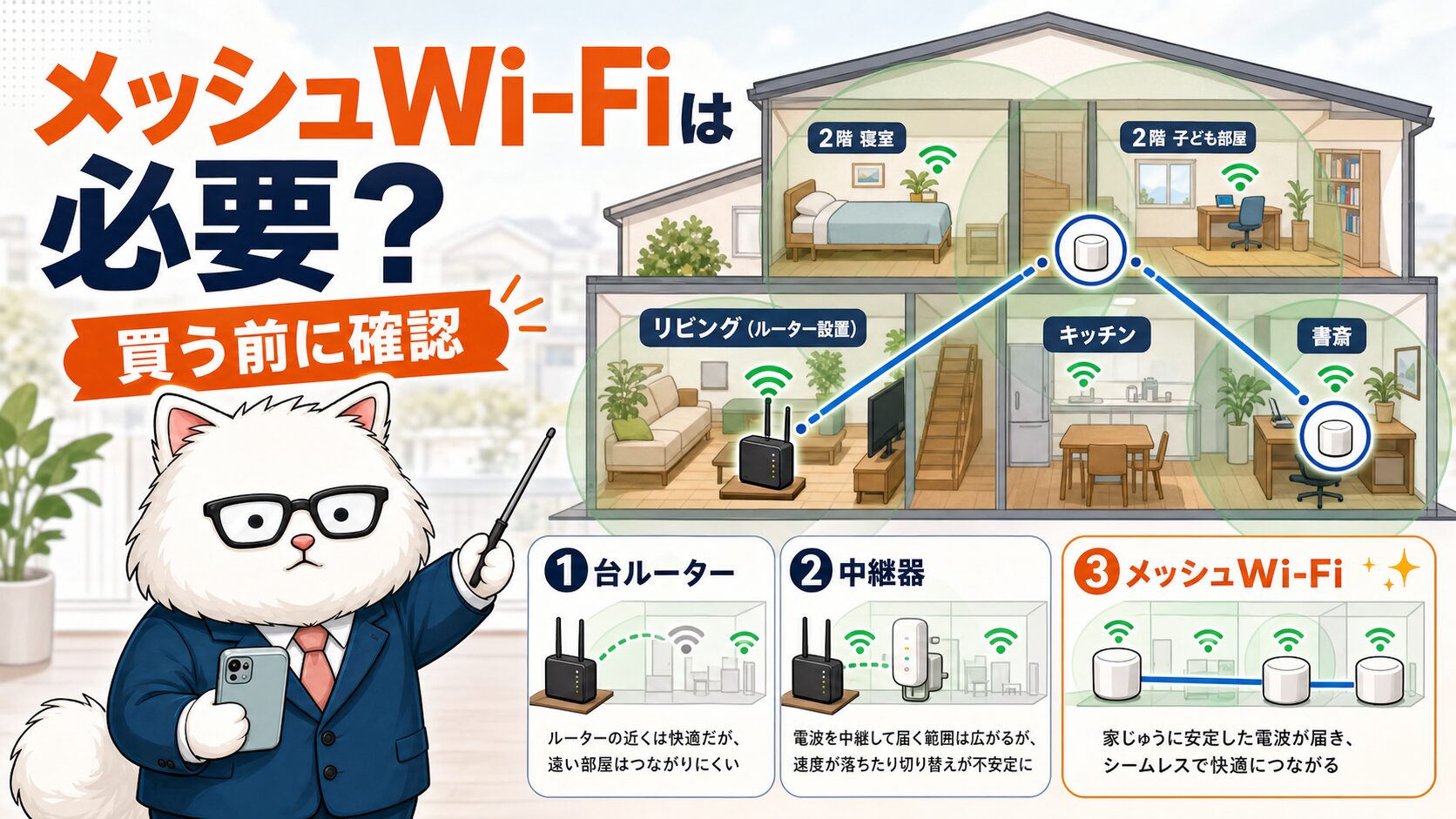 メッシュWi-Fiが必要な家と買う前の確認手順