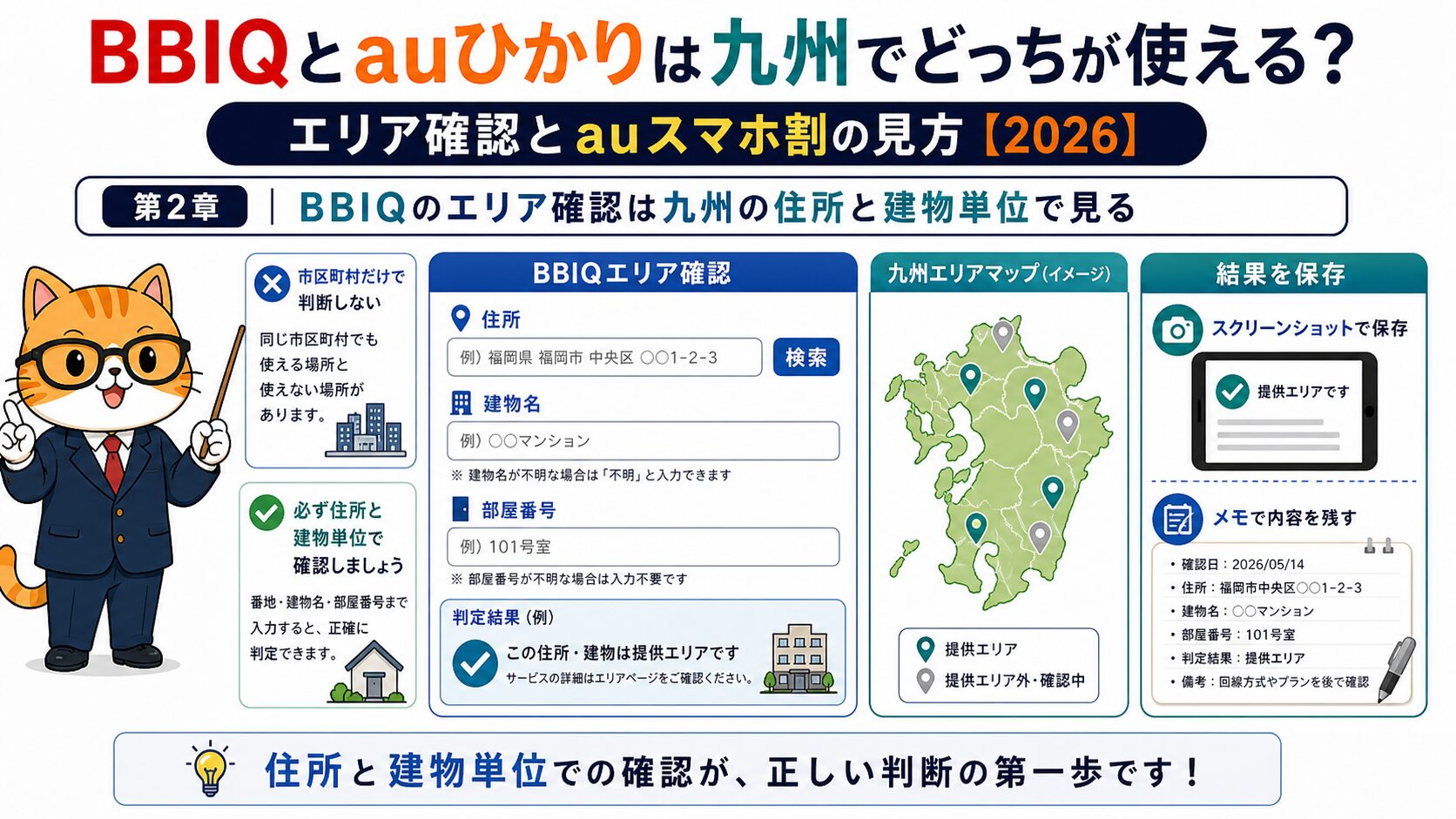 BBIQのエリア確認は九州の住所と建物単位で見る