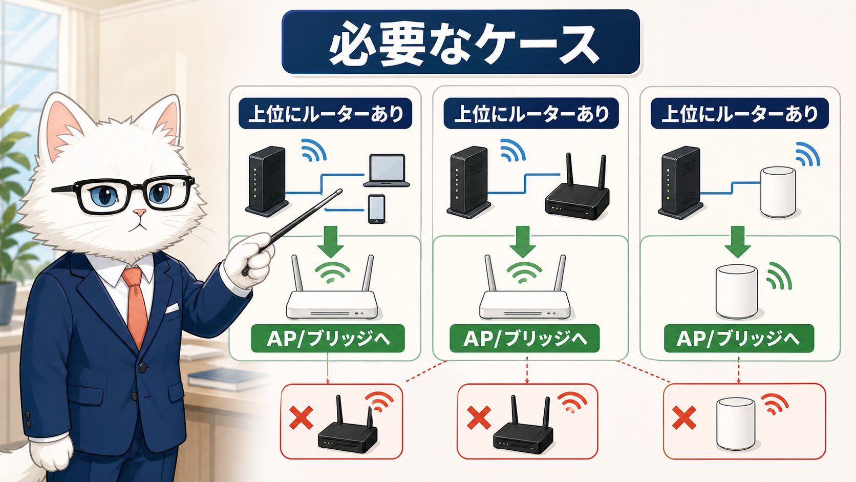 NURO光でブリッジモードが必要なケースを示す図解