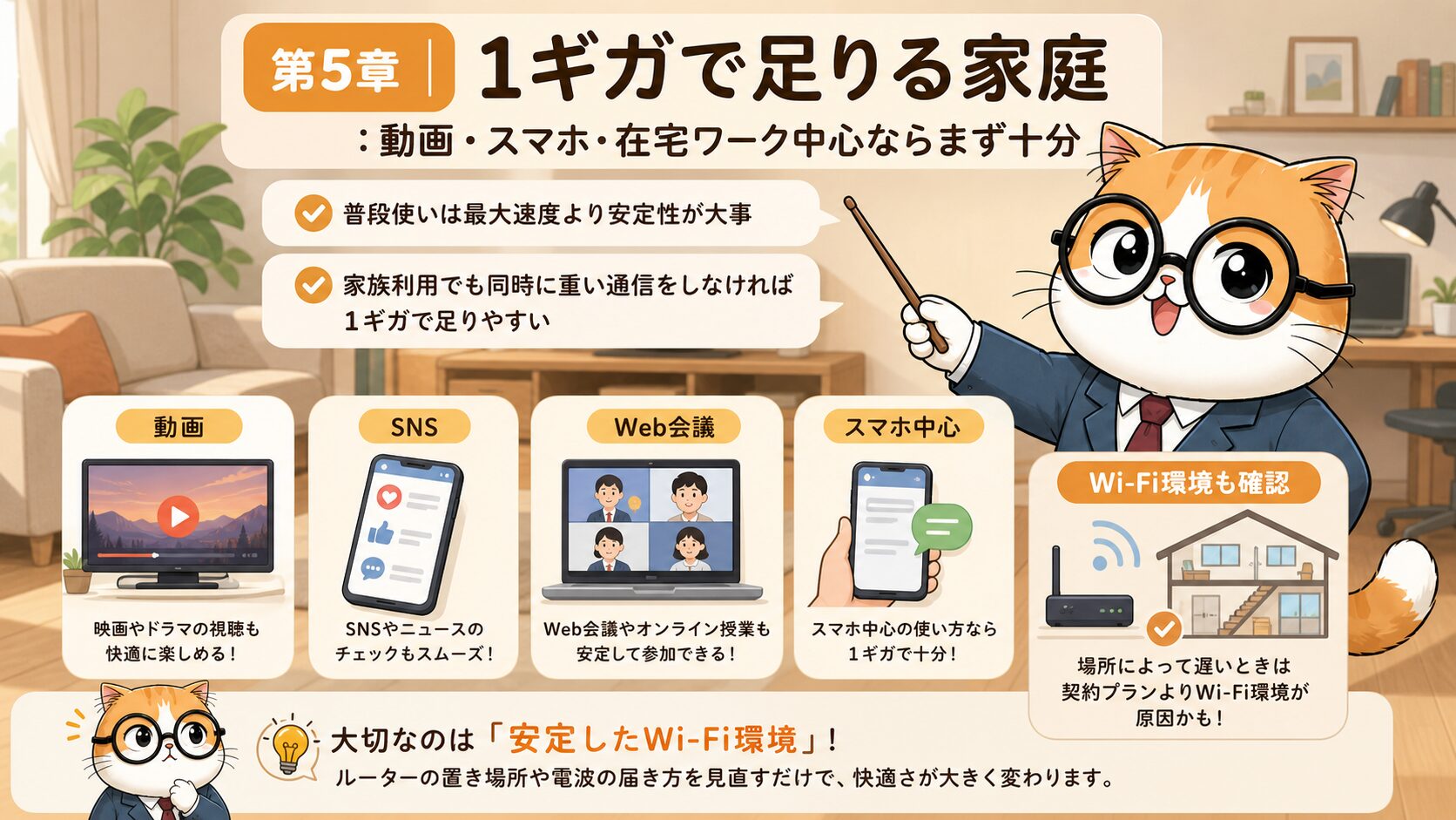 ドコモ光1ギガで足りる家庭の使い方を整理する
