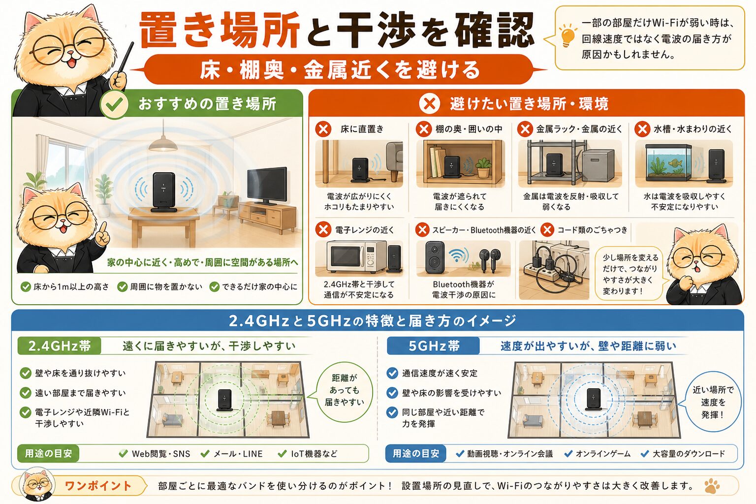 auひかりのWi-Fi電波は設置場所と干渉で変わる
