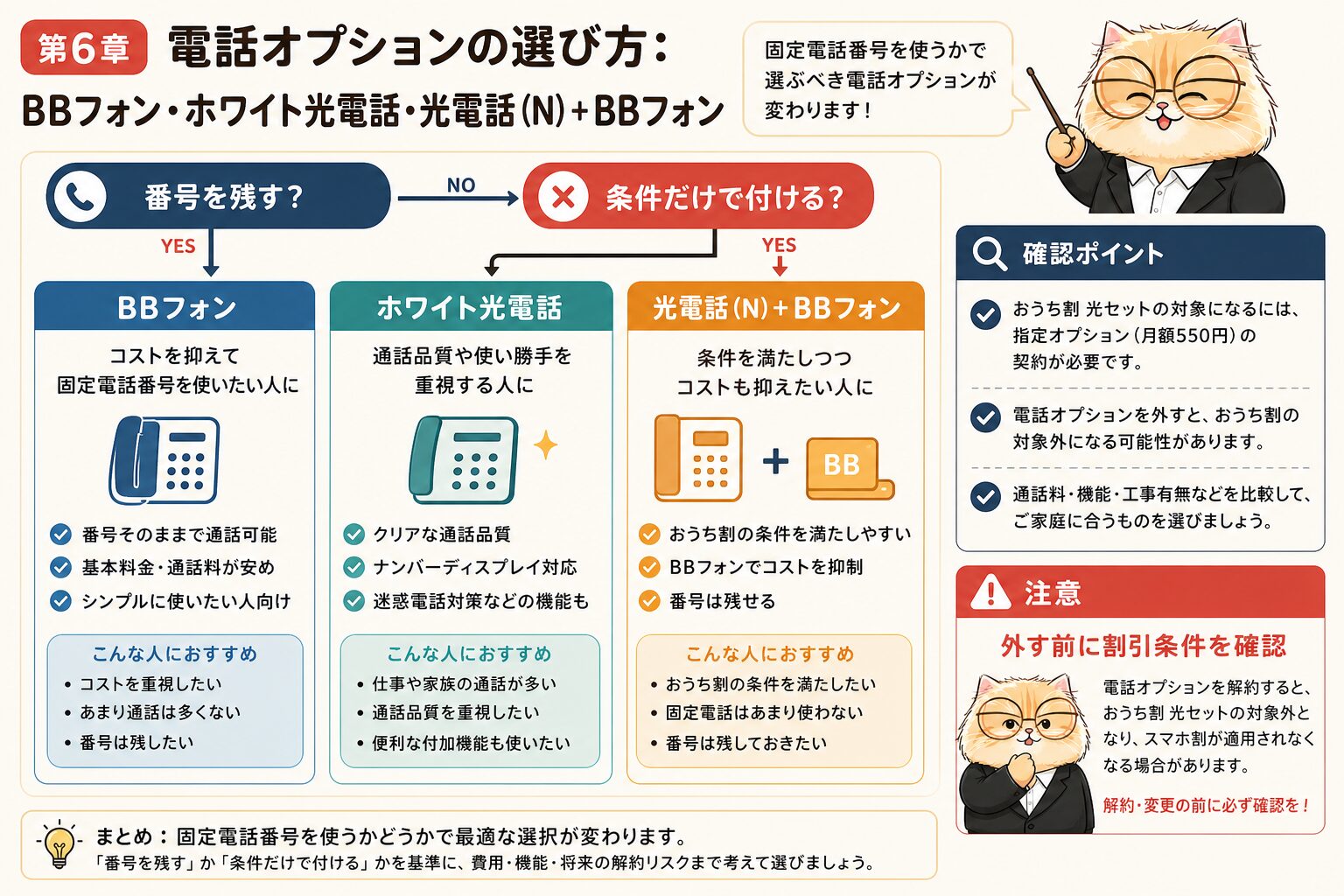 ソフトバンク光の電話オプションをBBフォンとホワイト光電話で比較する