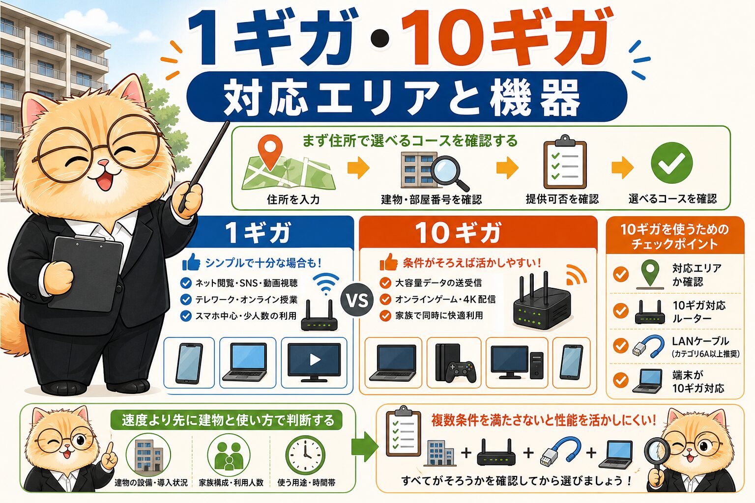 BBIQマンションで10ギガ1ギガを選ぶ時は対応エリアと宅内機器を見る