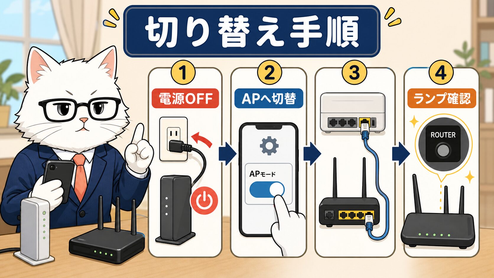 NURO光で追加ルーターをAPモードへ切り替える手順