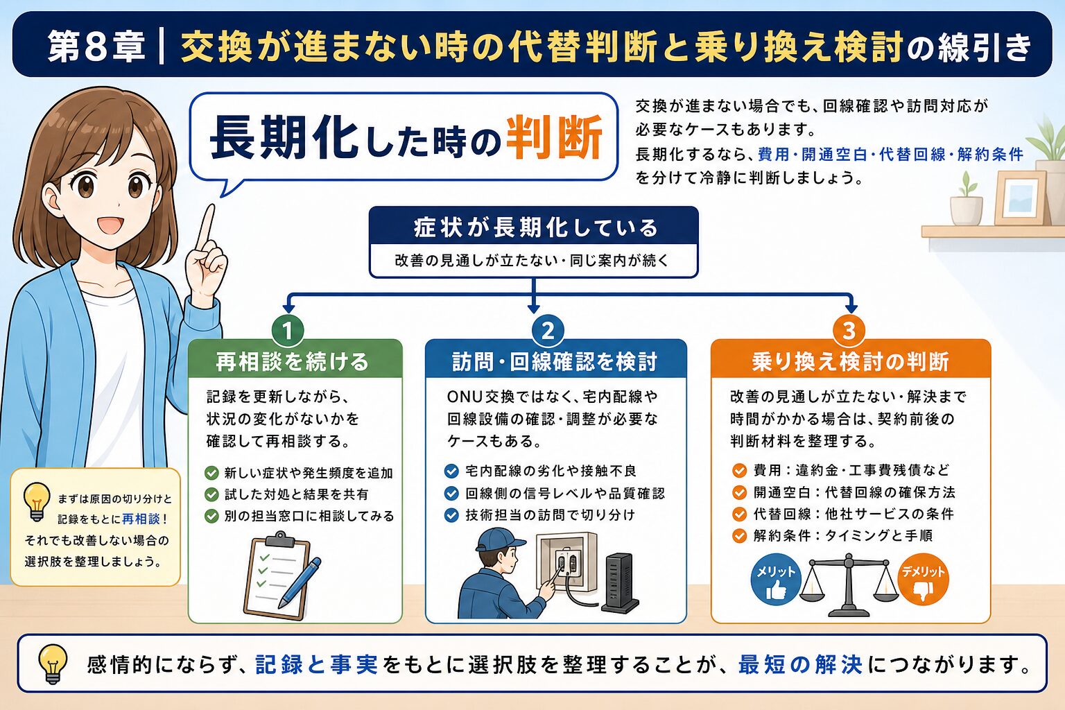 交換が進まない時の代替判断