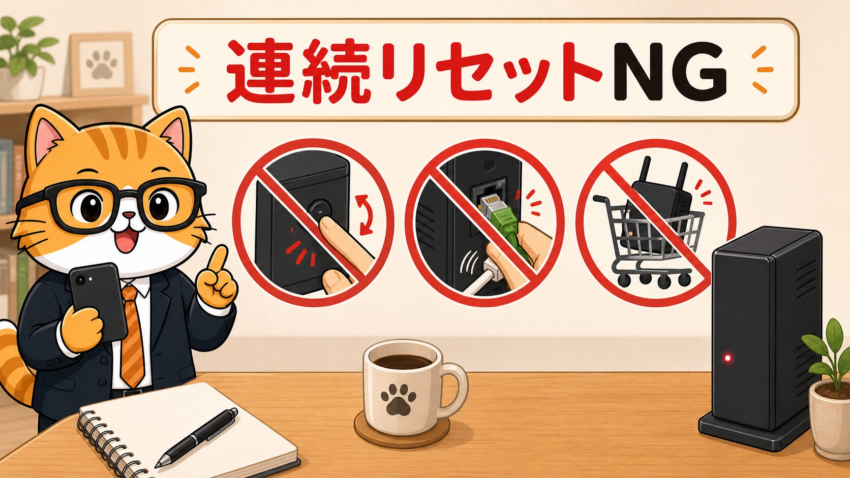 NURO光ALARM赤点滅でやってはいけない対応