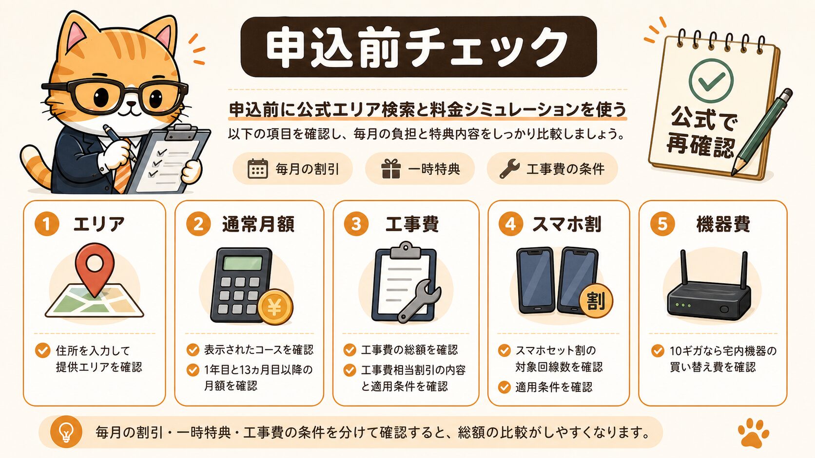 BBIQ申し込み前はエリア料金工事スマホ割をチェックする