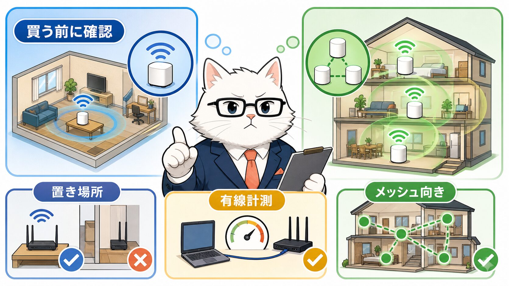 NURO光で買い替えやメッシュWi-Fi導入前に確認する図解