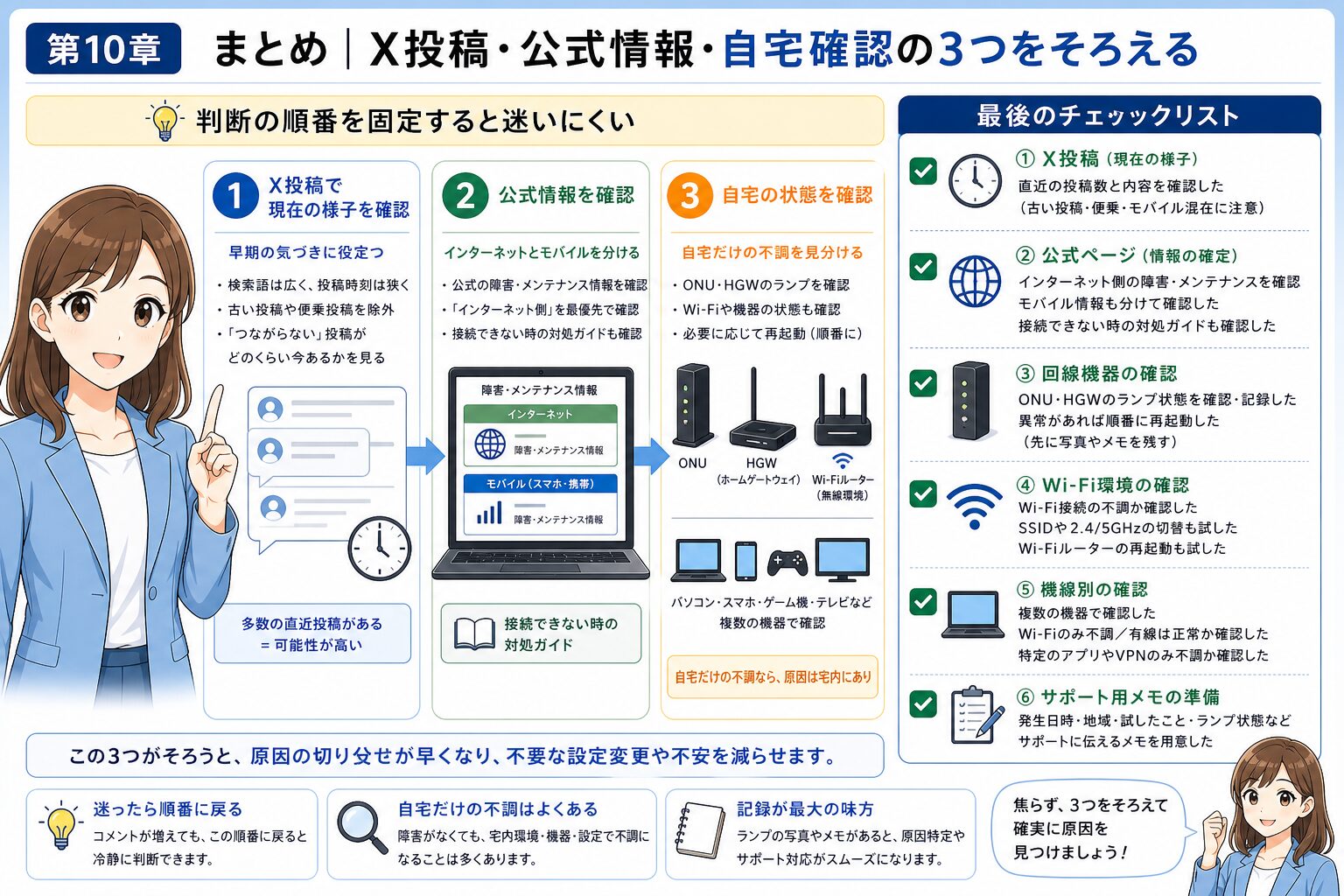 auひかり通信障害をX公式自宅確認の順でまとめる