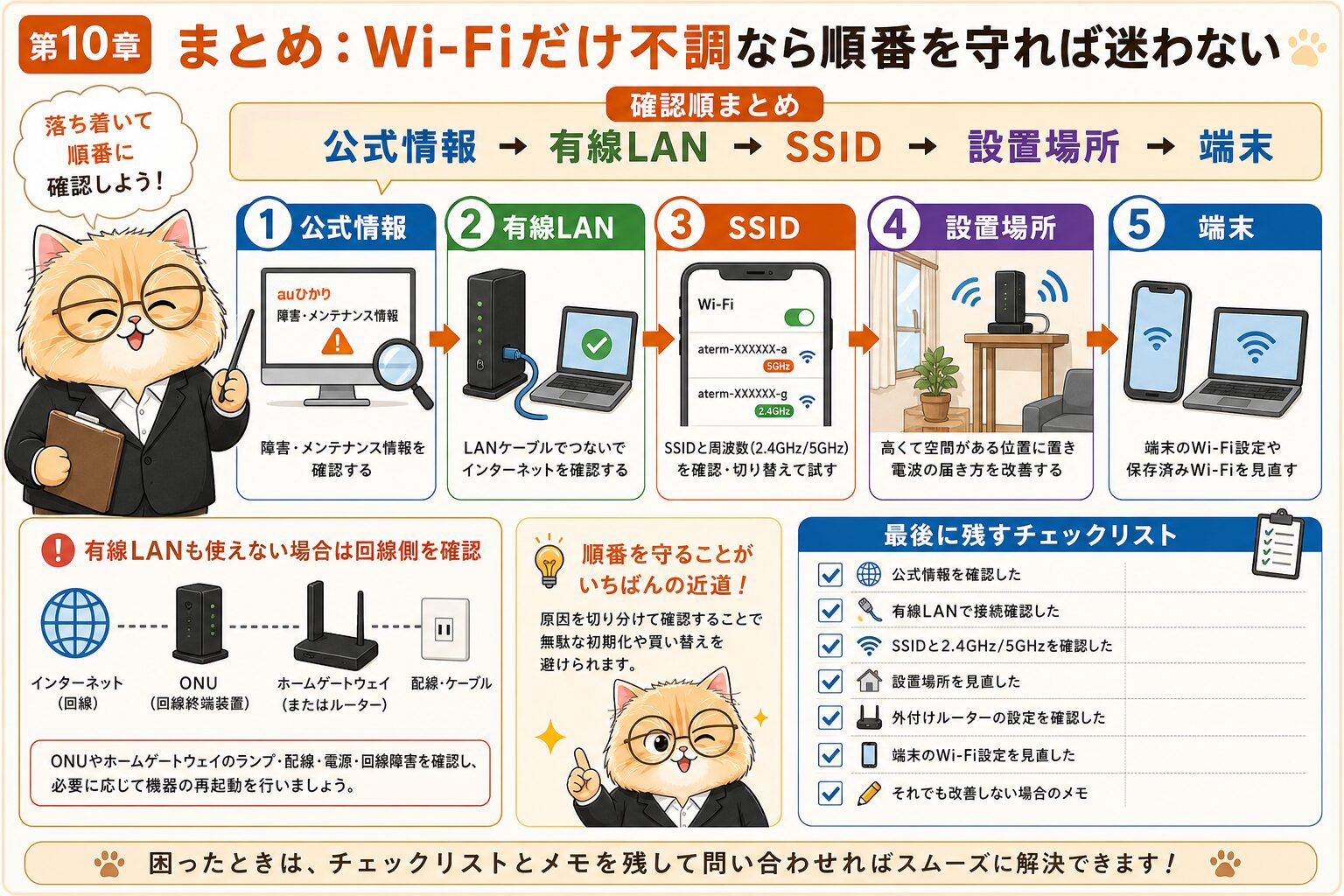 auひかりWi-Fiだけ繋がらない時の確認順まとめ