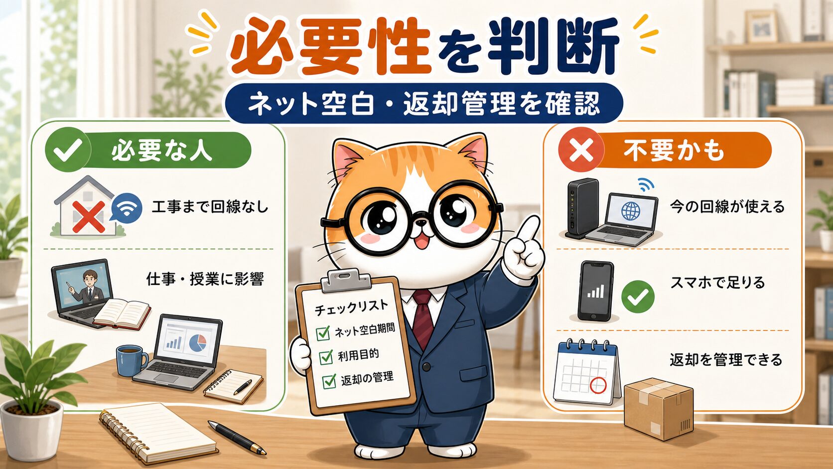 ソフトバンク光の開通前レンタルが必要な人と不要な人を判断する