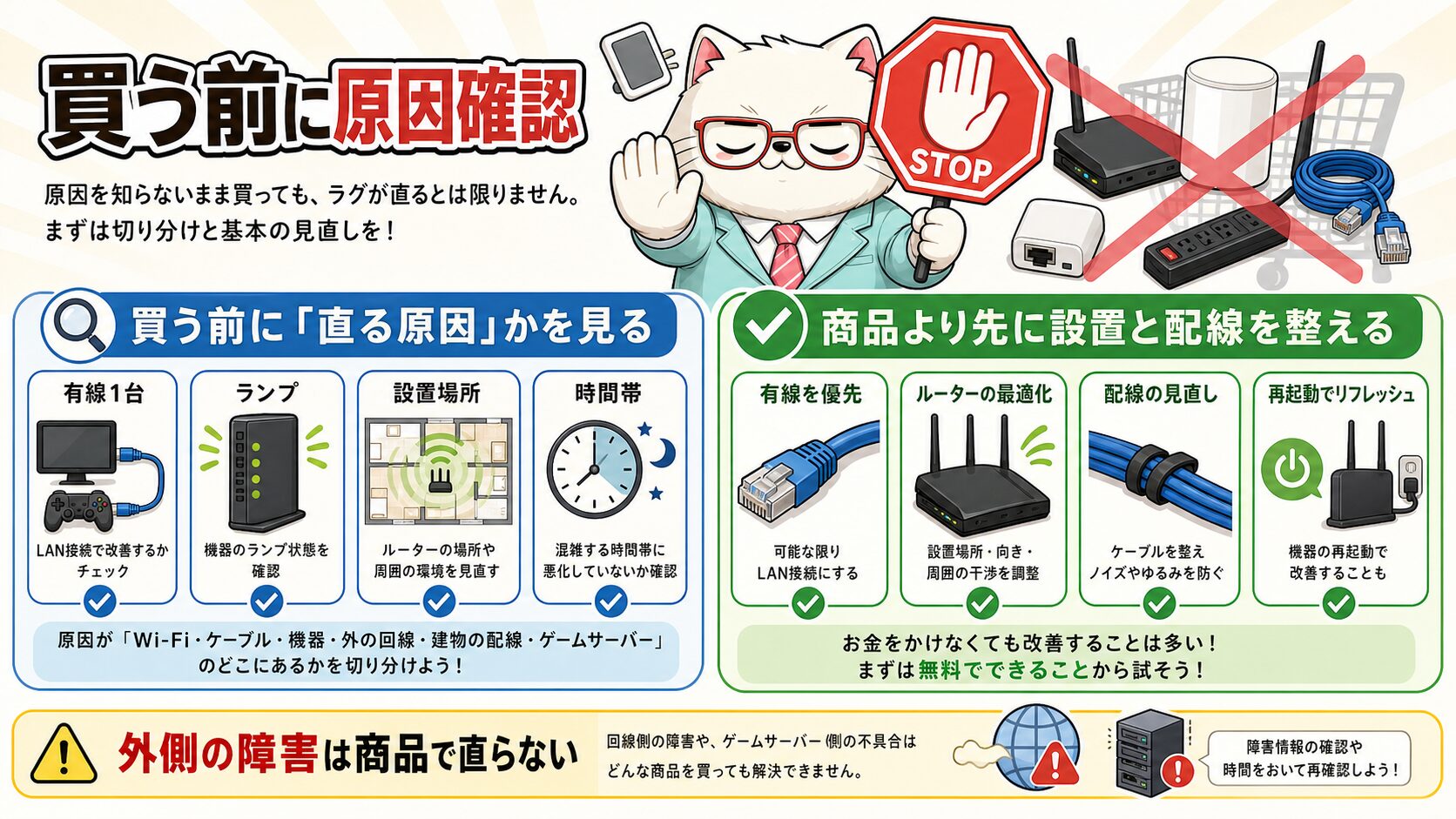 auひかりのゲームラグは買い替え前に原因を切り分ける