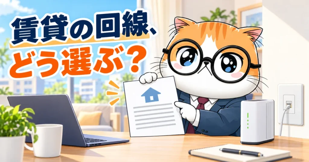 賃貸住宅で光回線の工事条件と代替回線を確認する記事のアイキャッチ