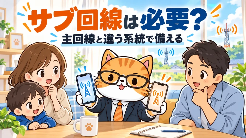 サブ回線は必要？。主回線と違う系統で備える。
