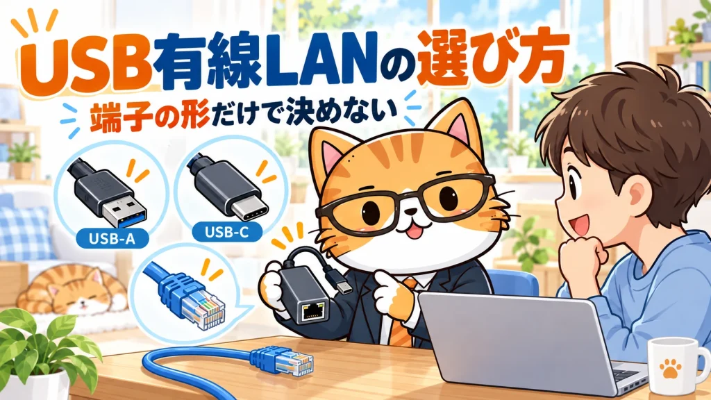 USB有線LANの選び方。端子の形だけで決めない。