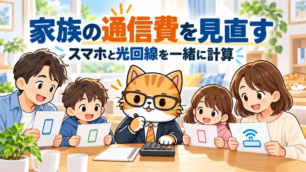 家族の通信費を見直す。スマホと光回線を一緒に計算