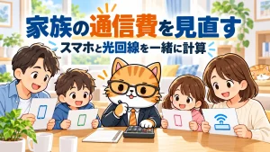 家族の通信費を見直す。スマホと光回線を一緒に計算