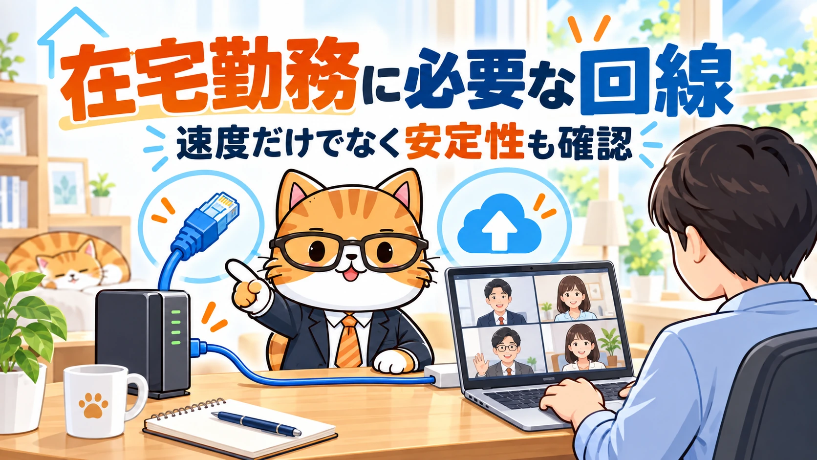 在宅勤務に必要な回線。速度だけでなく安定性も確認