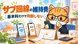 サブ回線の維持費。基本料だけで判断しない