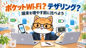 ポケットWi-Fi？ テザリング？。端末を増やす前に比べよう