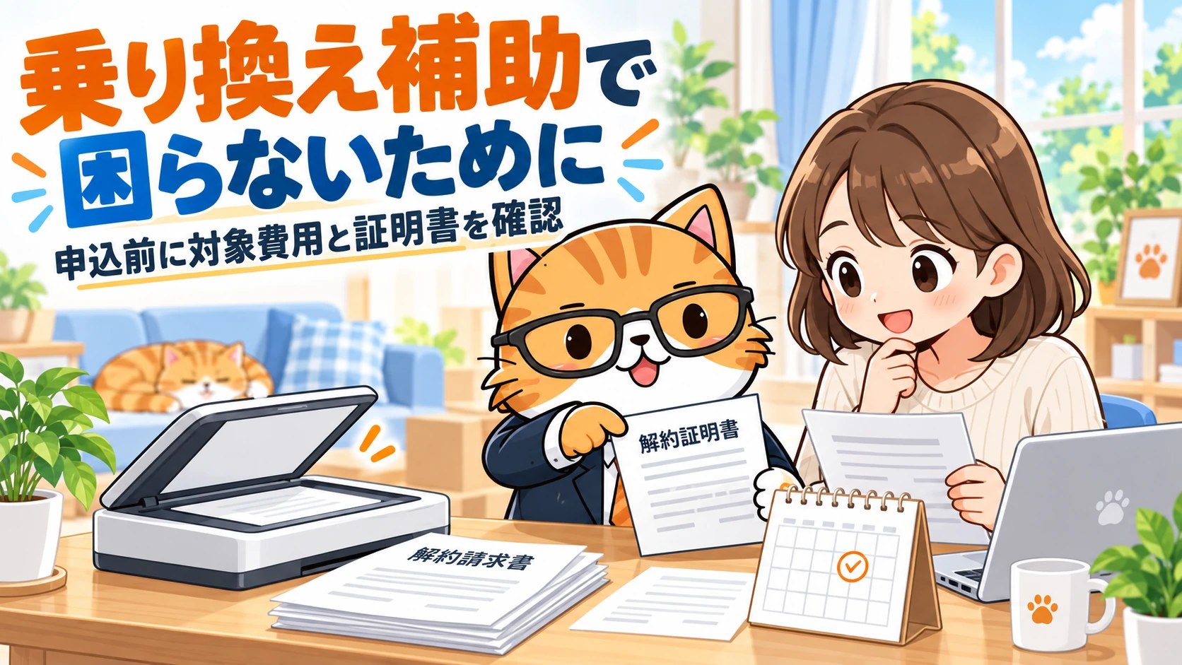 乗り換え補助で困らないために。申込前に対象費用と証明書を確認