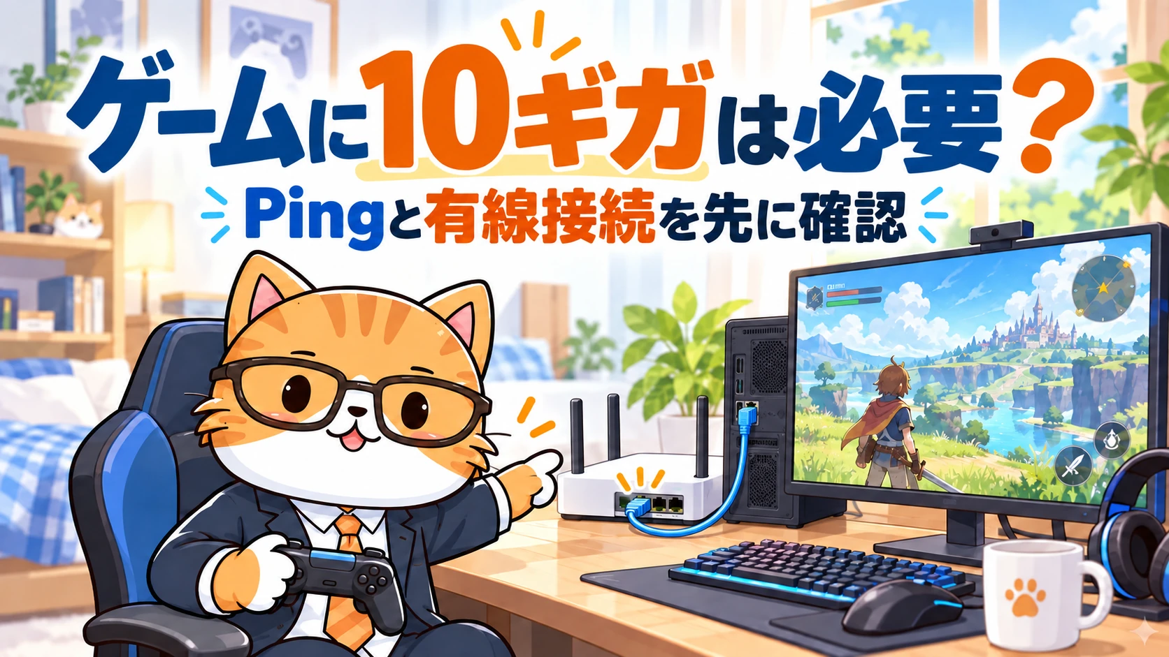 ゲームに10ギガは必要?。Pingと有線接続を先に確認