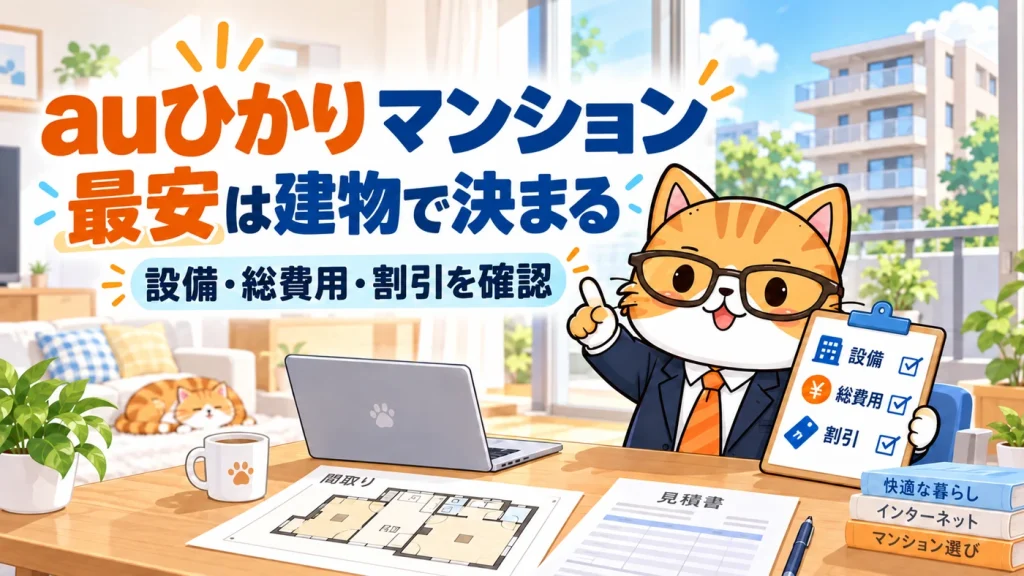 auひかりマンションを建物設備・総費用・割引の条件で選ぶ